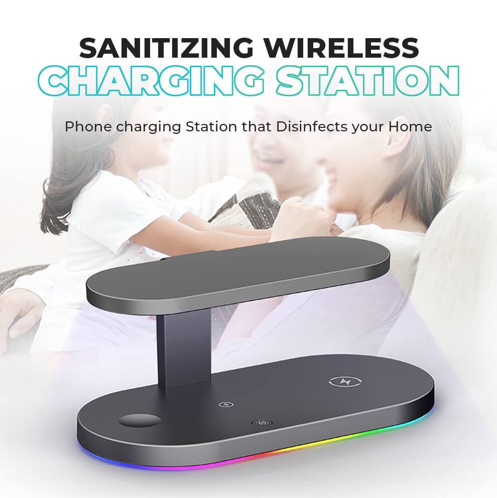 Wireless Charging UV Disinfecting Station,