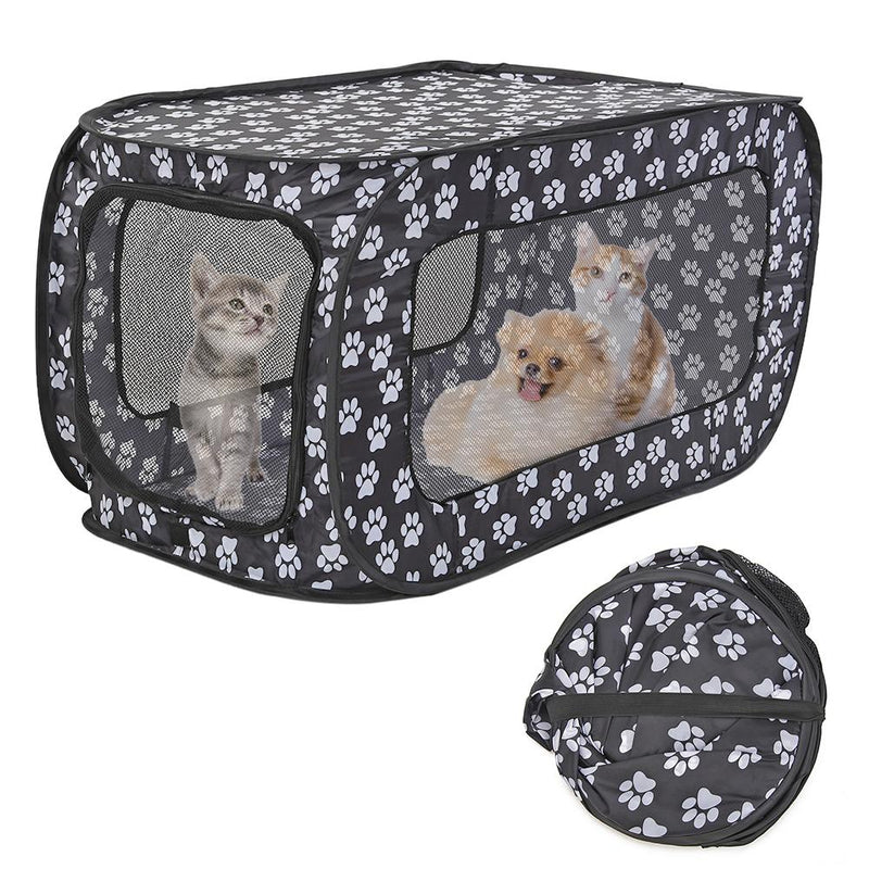 Portable Folding Pet Tent Houses Foldable Pet Fence Cat Dog Travel Cage Rectangular Dog Cage Playpen Outdoor Puppy Kennel 87CM,