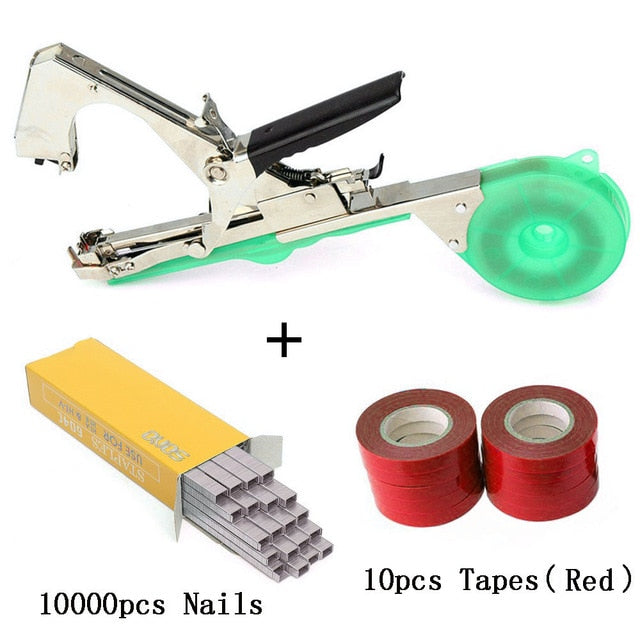 ALLSOME Tying Machine Plant Garden Plant Tapetool Tapener +10 Rolls Tape Set for Vegetable Grape Tomato Cucumber Pepper Flower,