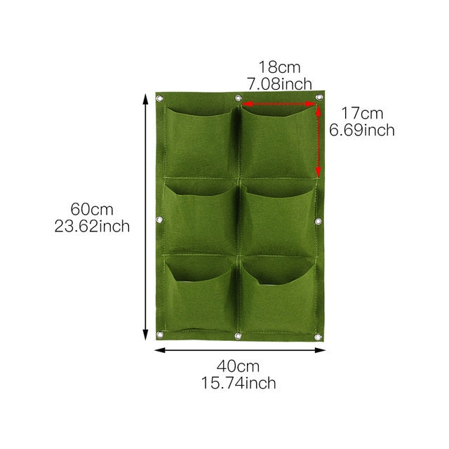 18/36/49 Pockets Hanging Green Grow Bag Planter Vertical Garden Vegetable Living Garden Bag Planter Growing Bags Flowers Supply,
