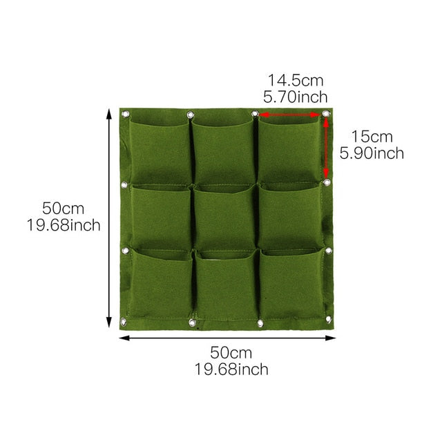18/36/49 Pockets Hanging Green Grow Bag Planter Vertical Garden Vegetable Living Garden Bag Planter Growing Bags Flowers Supply,