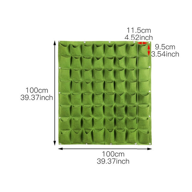 18/36/49 Pockets Hanging Green Grow Bag Planter Vertical Garden Vegetable Living Garden Bag Planter Growing Bags Flowers Supply,