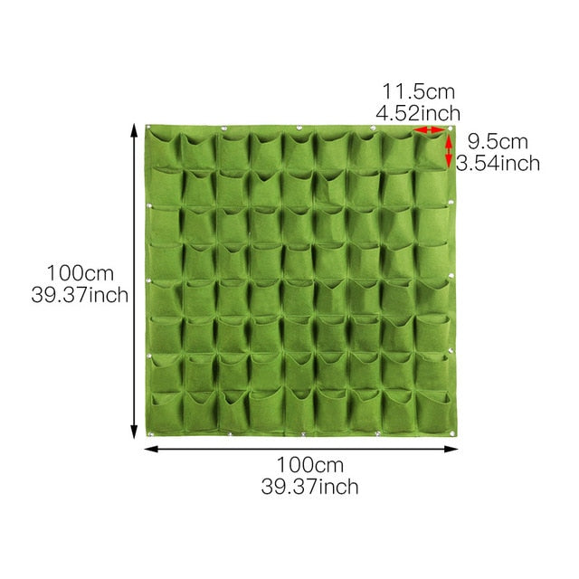 18/36/49 Pockets Hanging Green Grow Bag Planter Vertical Garden Vegetable Living Garden Bag Planter Growing Bags Flowers Supply,