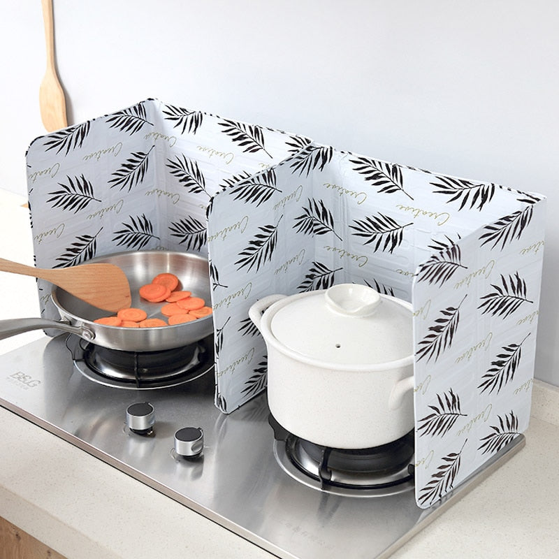 Aluminum Foldable Splatter screen Kitchen Tool Gas Stove Baffle Plate Frying Pan Oil Splash Protection Screen Kichen Accessories,