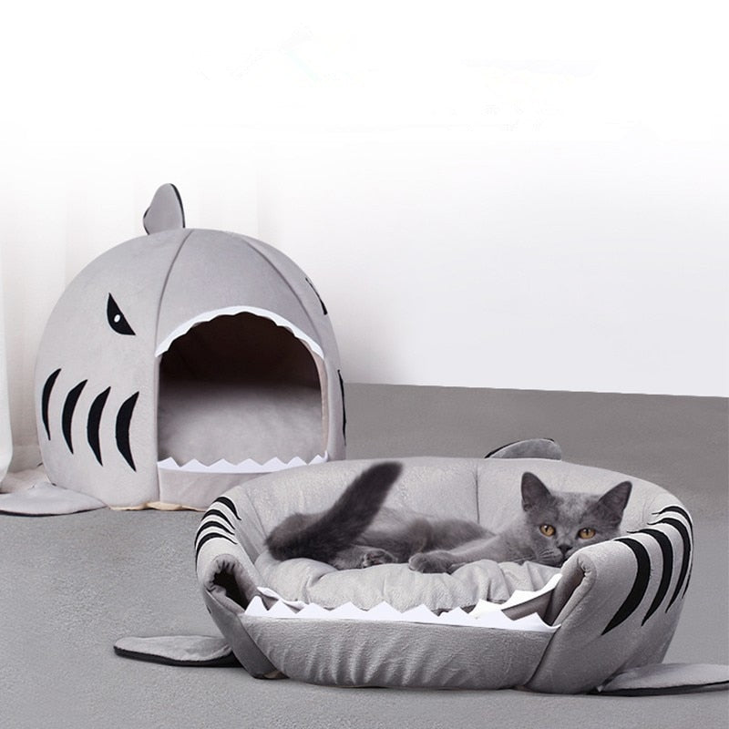 Dropship Pet Cat Bed Soft Pet Cushion Dog House Shark For Large Dogs Tent High Quality Cotton Small Sleeping Bag Product Items,