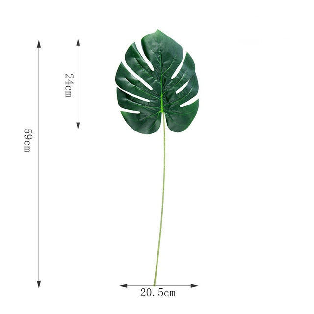 Artificial Plants Green Palm Leaves Monstera Home Garden Living Room Bedroom Balcony Decoration Tropical Plastic Fake Plant Long,