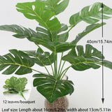 Artificial Plants Green Palm Leaves Monstera Home Garden Living Room Bedroom Balcony Decoration Tropical Plastic Fake Plant Long