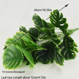 Artificial Plants Green Palm Leaves Monstera Home Garden Living Room Bedroom Balcony Decoration Tropical Plastic Fake Plant Long,