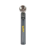 Honeypuff  Premium Glass Smoke  Pipe With Clear Handle 93MM With Metal Bowl Metal Tobacco Hand Spoon Herb Pipes Accessories,
