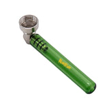 Honeypuff  Premium Glass Smoke  Pipe With Clear Handle 93MM With Metal Bowl Metal Tobacco Hand Spoon Herb Pipes Accessories