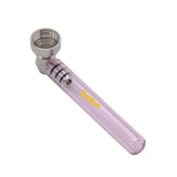 Honeypuff  Premium Glass Smoke  Pipe With Clear Handle 93MM With Metal Bowl Metal Tobacco Hand Spoon Herb Pipes Accessories