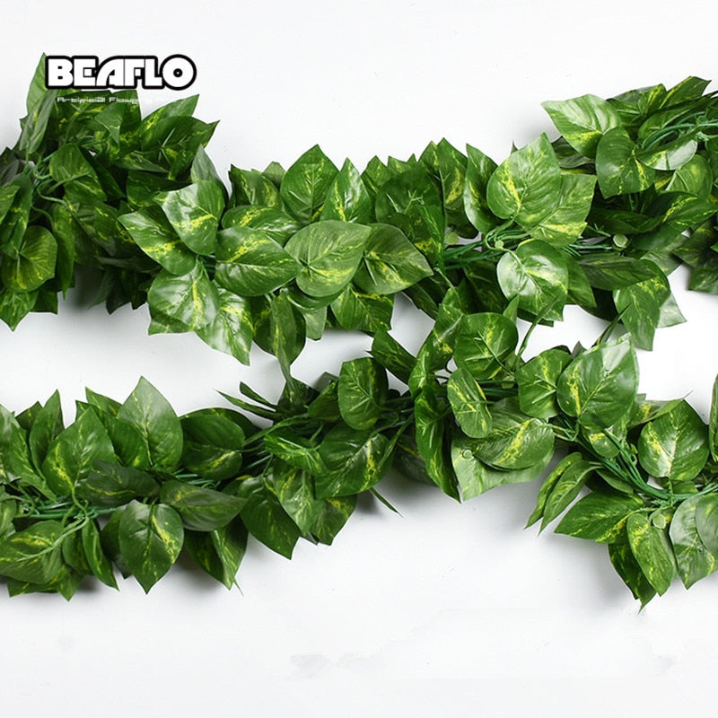 10 Style 1pc Artificial Decoration Vivid Vine Rattan Leaf Vagina Grass Plants Grape Leaves For Home Garden Party Decor B1015,