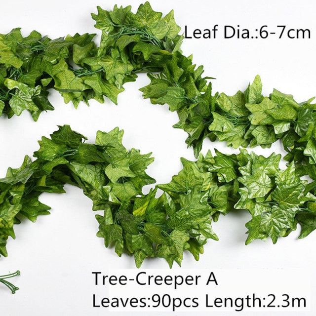 10 Style 1pc Artificial Decoration Vivid Vine Rattan Leaf Vagina Grass Plants Grape Leaves For Home Garden Party Decor B1015,