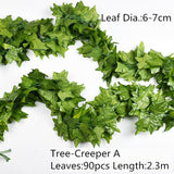 10 Style 1pc Artificial Decoration Vivid Vine Rattan Leaf Vagina Grass Plants Grape Leaves For Home Garden Party Decor B1015,