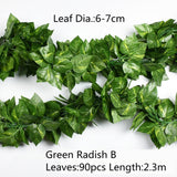 10 Style 1pc Artificial Decoration Vivid Vine Rattan Leaf Vagina Grass Plants Grape Leaves For Home Garden Party Decor B1015,