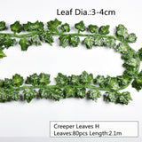 10 Style 1pc Artificial Decoration Vivid Vine Rattan Leaf Vagina Grass Plants Grape Leaves For Home Garden Party Decor B1015,