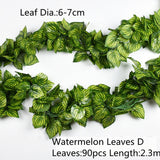 10 Style 1pc Artificial Decoration Vivid Vine Rattan Leaf Vagina Grass Plants Grape Leaves For Home Garden Party Decor B1015,