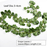 10 Style 1pc Artificial Decoration Vivid Vine Rattan Leaf Vagina Grass Plants Grape Leaves For Home Garden Party Decor B1015,
