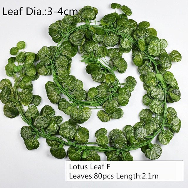 10 Style 1pc Artificial Decoration Vivid Vine Rattan Leaf Vagina Grass Plants Grape Leaves For Home Garden Party Decor B1015,