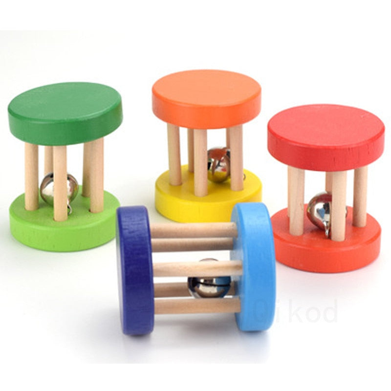 Montessori Educational Wooden toy 3D Puzzle Five-post rattle Wooden Sensory Mathematic Training Early Intellectual Learning Toy,