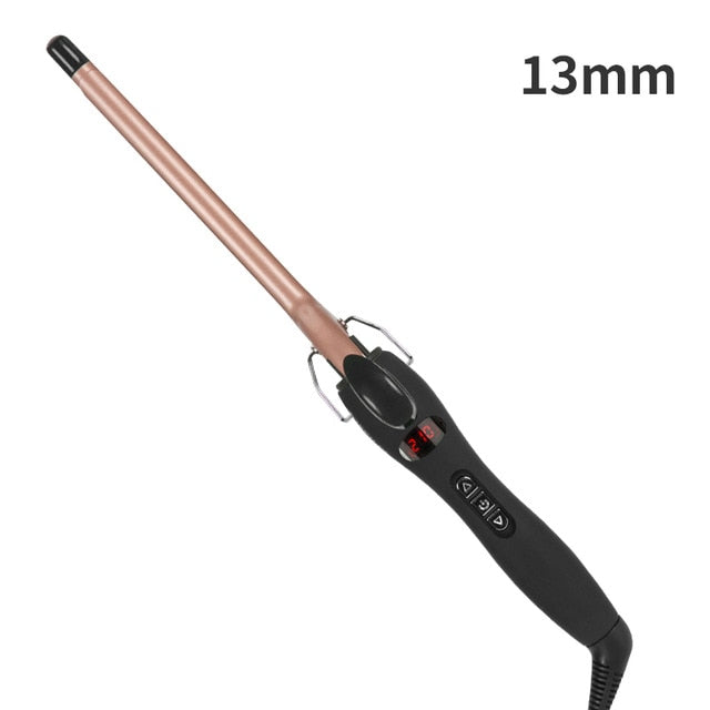 Aofeilei professional 9mm curling iron Hair waver Pear Flower Cone Ceramic curling wand roller beauty Salon Hair Curlers,