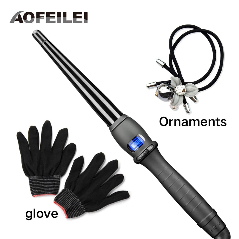 Ceramic Styling Tools professional Hair Curling Iron Hair waver Pear Flower Cone Electric Hair Curler Roller Curling Wand,