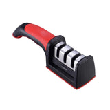 LMETJMA 3-Stage Knife Sharpener with 1 More Replace Sharpener Manual Kitchen Knife Sharpening Tool For all Knives KC0319,