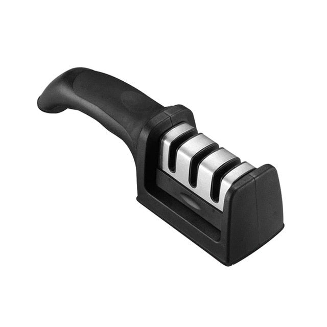LMETJMA 3-Stage Knife Sharpener with 1 More Replace Sharpener Manual Kitchen Knife Sharpening Tool For all Knives KC0319,