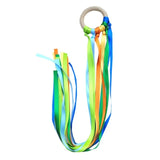 Montessori Style Sensory Toy BPA-free Non-toxic Baby Ribbon Ring Newborns Upwards Develop Colour Recognition Sensory Toy,