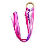 Montessori Style Sensory Toy BPA-free Non-toxic Baby Ribbon Ring Newborns Upwards Develop Colour Recognition Sensory Toy,