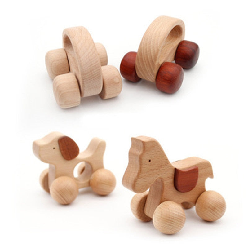 New Montessori Educational Wooden toy 3D Puzzle Wooden Animal Sensory Spinning Top Training Early Intellectual Learning Toy,