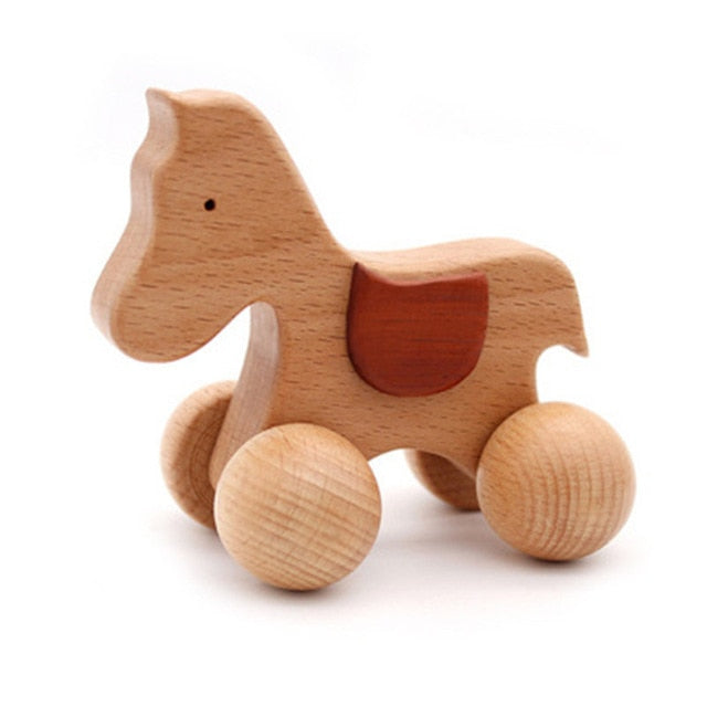 New Montessori Educational Wooden toy 3D Puzzle Wooden Animal Sensory Spinning Top Training Early Intellectual Learning Toy,