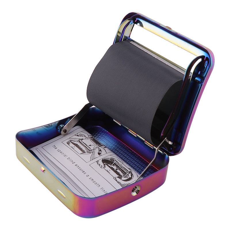 Rainbow Metal Rolling Machine Tobacco Roller Cigarette Case 70mm Manual Tobacco Roller Cigarette Rolling Machine For Smoking