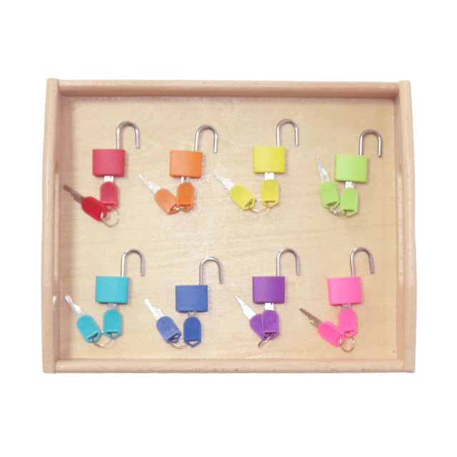 Wooden Montessori Tray Locks Set Educational Sensory Toys For Children Montessori Preschool Sensorial Materials Juguetes ML1344H,