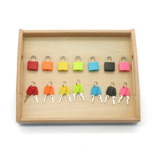 Wooden Montessori Tray Locks Set Educational Sensory Toys For Children Montessori Preschool Sensorial Materials Juguetes ML1344H,