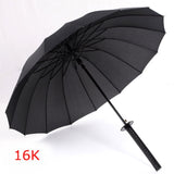 Creative Long Handle Large Windproof Samurai Sword Umbrella Japanese Ninja-like Sun Rain Straight Umbrellas Automatic Open,