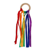 Montessori Style Sensory Toy BPA-free Non-toxic Baby Ribbon Ring Newborns Upwards Develop Colour Recognition Sensory Toy,