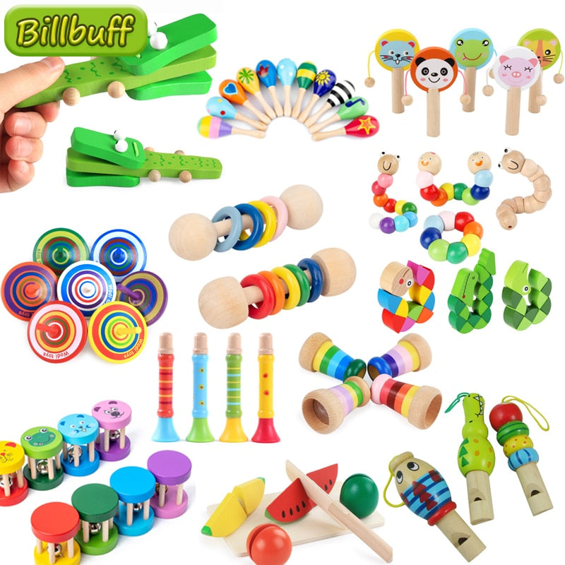 Montessori Educational Alligator Clapper Wooden toy 3D Sensory Mathematic Jigsaw Brain Training Early Intellectual Learning Toy,