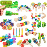 Montessori Educational Alligator Clapper Wooden toy 3D Sensory Mathematic Jigsaw Brain Training Early Intellectual Learning Toy,