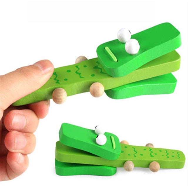 Montessori Educational Alligator Clapper Wooden toy 3D Sensory Mathematic Jigsaw Brain Training Early Intellectual Learning Toy,