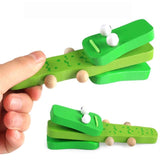 Montessori Educational Alligator Clapper Wooden toy 3D Sensory Mathematic Jigsaw Brain Training Early Intellectual Learning Toy,