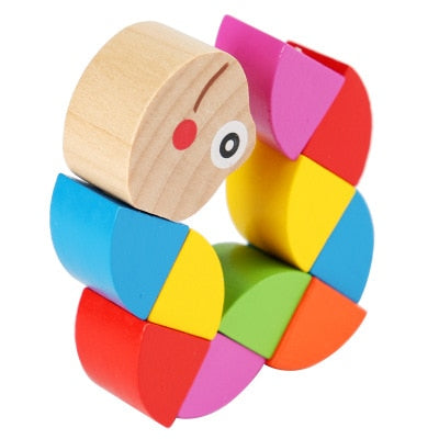 Montessori Educational Alligator Clapper Wooden toy 3D Sensory Mathematic Jigsaw Brain Training Early Intellectual Learning Toy,