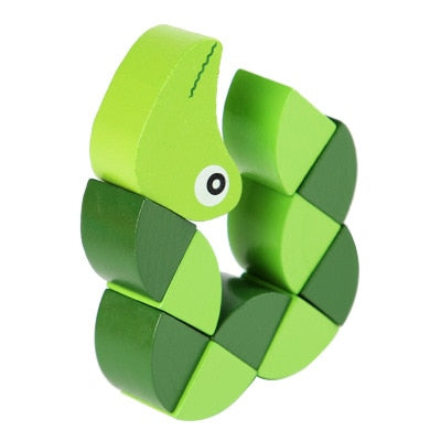 Montessori Educational Alligator Clapper Wooden toy 3D Sensory Mathematic Jigsaw Brain Training Early Intellectual Learning Toy,