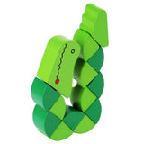 Montessori Educational Alligator Clapper Wooden toy 3D Sensory Mathematic Jigsaw Brain Training Early Intellectual Learning Toy,