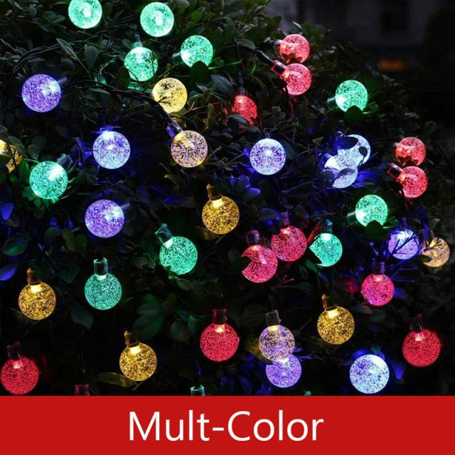 50 LEDs 10m Crystal Ball Solar Light Outdoor IP65 Waterproof String Fairy Lamps Solar Garden Garlands Christmas Decoration,
