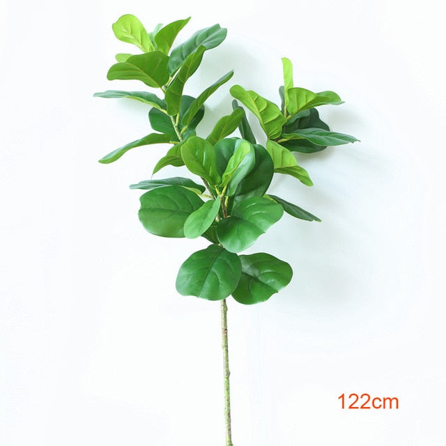 122cm Tropical Tree Large Artificial Ficus Plants Branches Plastic Fake Leafs Green Banyan Tree For Home Garden Room Shop Decor,