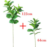 122cm Tropical Tree Large Artificial Ficus Plants Branches Plastic Fake Leafs Green Banyan Tree For Home Garden Room Shop Decor,