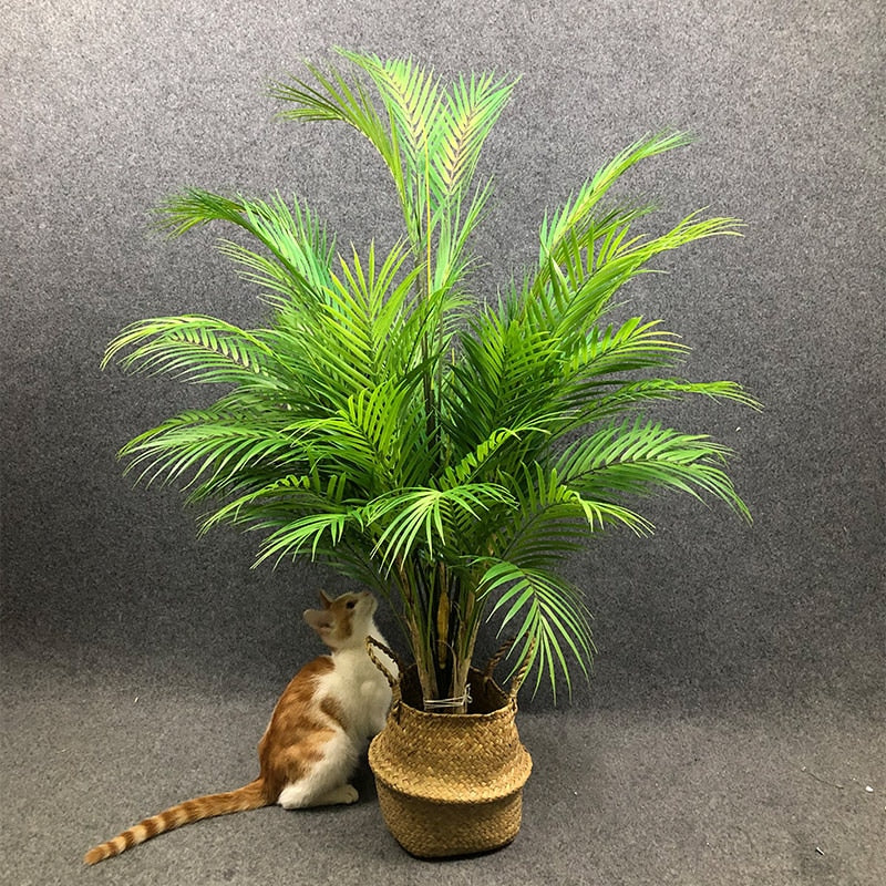 80-125cm Tropical Plants Large Artificial Palm Tree Branch Floor Fake Monstera Plastic Palm Leaves For Home Garden Wedding Decor,