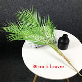 80-125cm Tropical Plants Large Artificial Palm Tree Branch Floor Fake Monstera Plastic Palm Leaves For Home Garden Wedding Decor