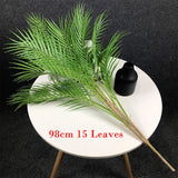 80-125cm Tropical Plants Large Artificial Palm Tree Branch Floor Fake Monstera Plastic Palm Leaves For Home Garden Wedding Decor